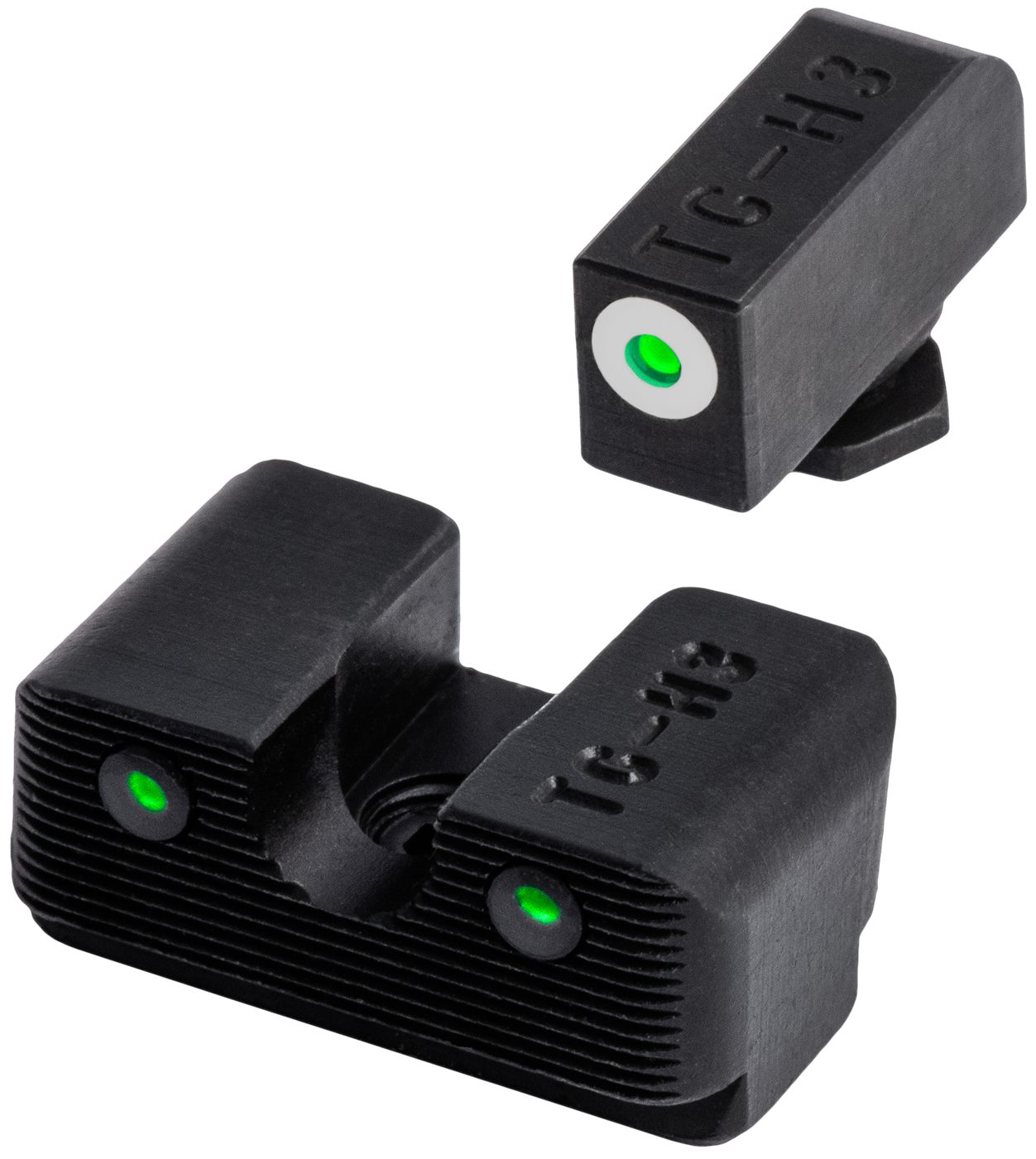 Truglo Tritium Pro Compact Glow in the Dark Front and Rear Gun White Sight