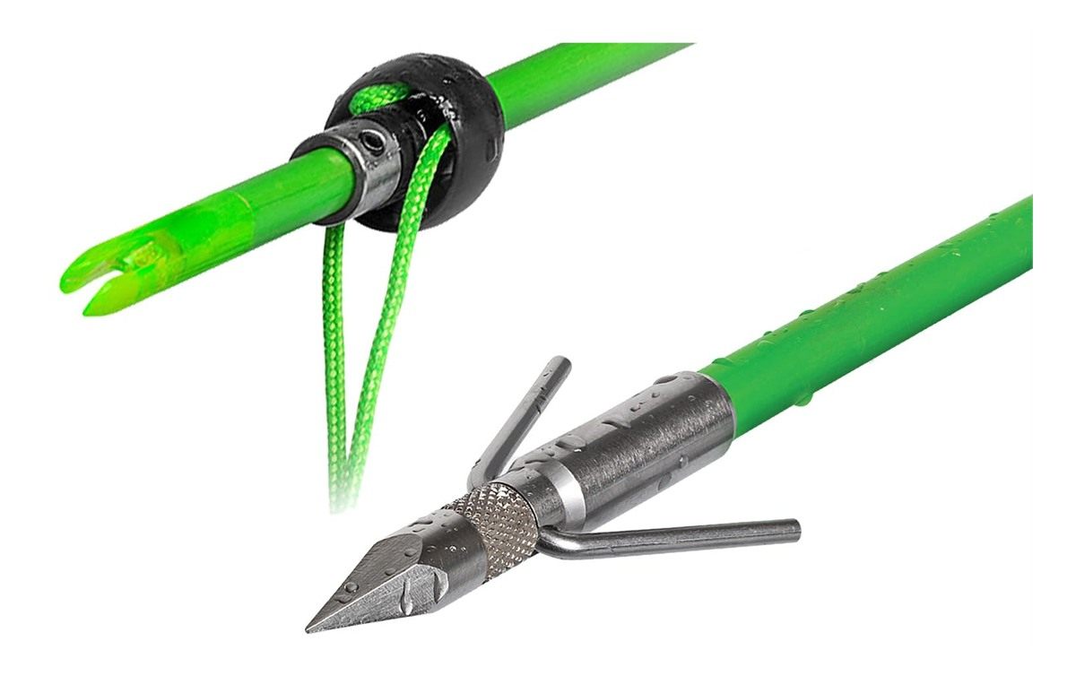 Truglo Speed Shot Durable Neon Bowfishing Arrow - Complete w/Slide Safety S