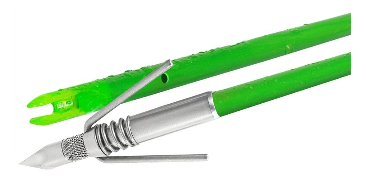 Truglo Spring Fisher Durable Neon Bowfishing Arrow - Complete w/Slide Safet