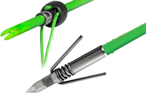 Truglo Spring Fisher Durable Neon Bowfishing Arrow - Complete w/Slide Safet view 2