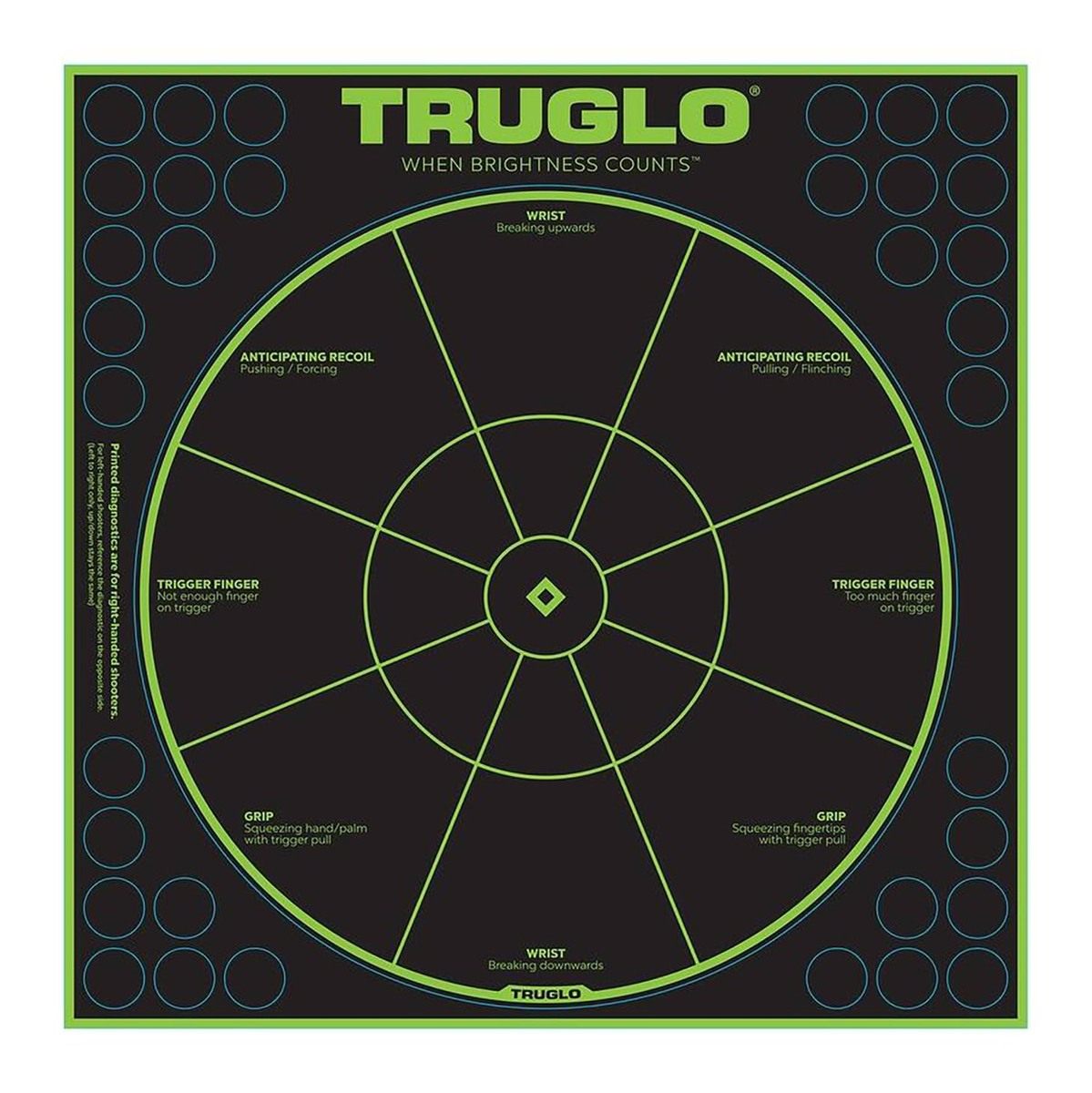 Truglo 12X12 Tru-See Handgun Diagnostic Bright Fluorescent Self-Adhesive Hi