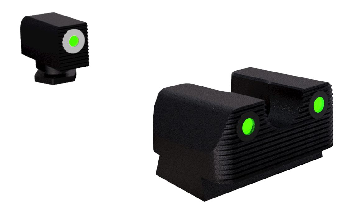 Rival Arms RA1B231G Night Sights for G17/G19 Green Tritium White Outline Fr