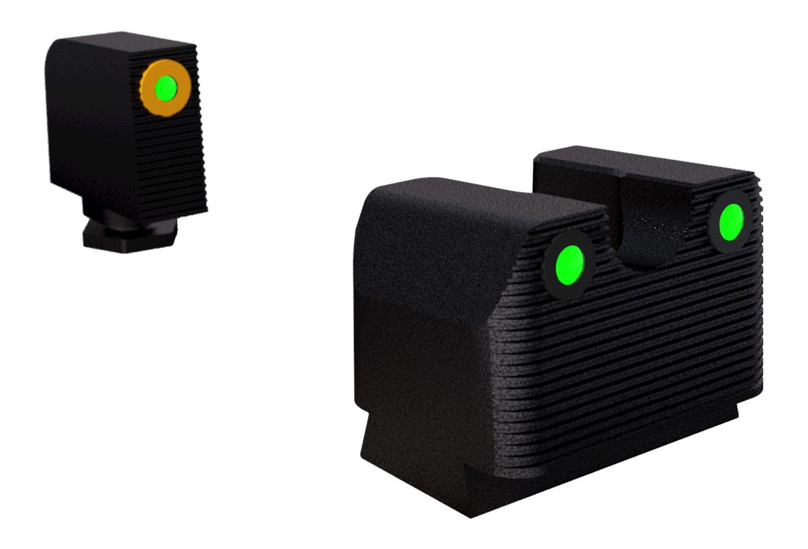 Rival Arms RA3A231G Night Sights for Glock MOS Green Tritium Orange Outline