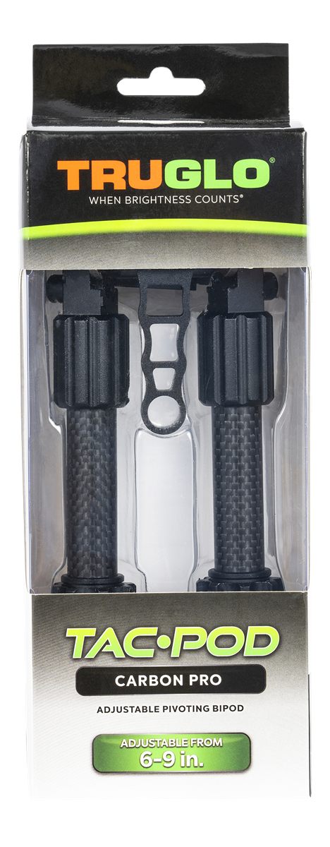 Truglo Tac Pod Carbon Pro Adjustable Lightweight Durable Portable Rifle Bip