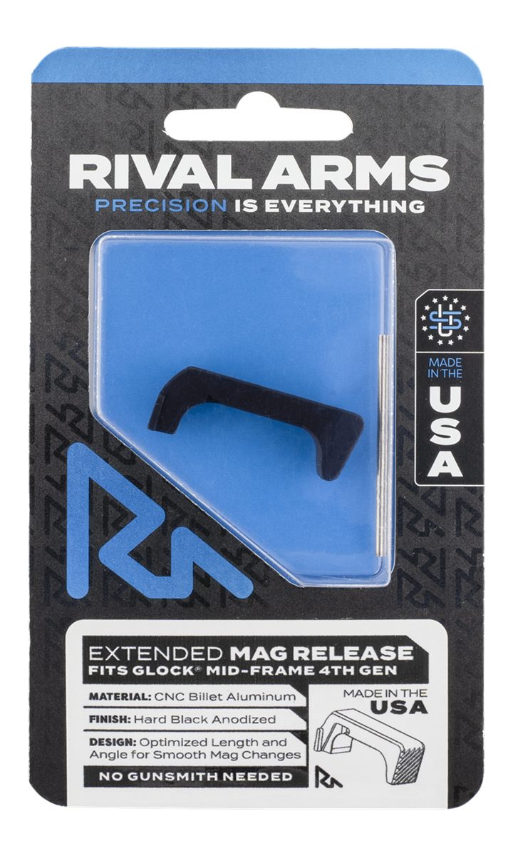 Rival Arms RA72G002A Magazine Release Glock Gen4 Extended Hard Black Anodiz