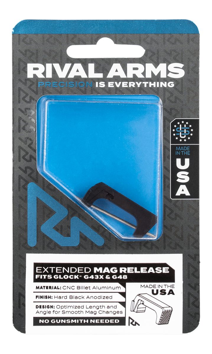 Rival Arms RA72G004A Magazine Release Extended Black Anodized Aluminum for