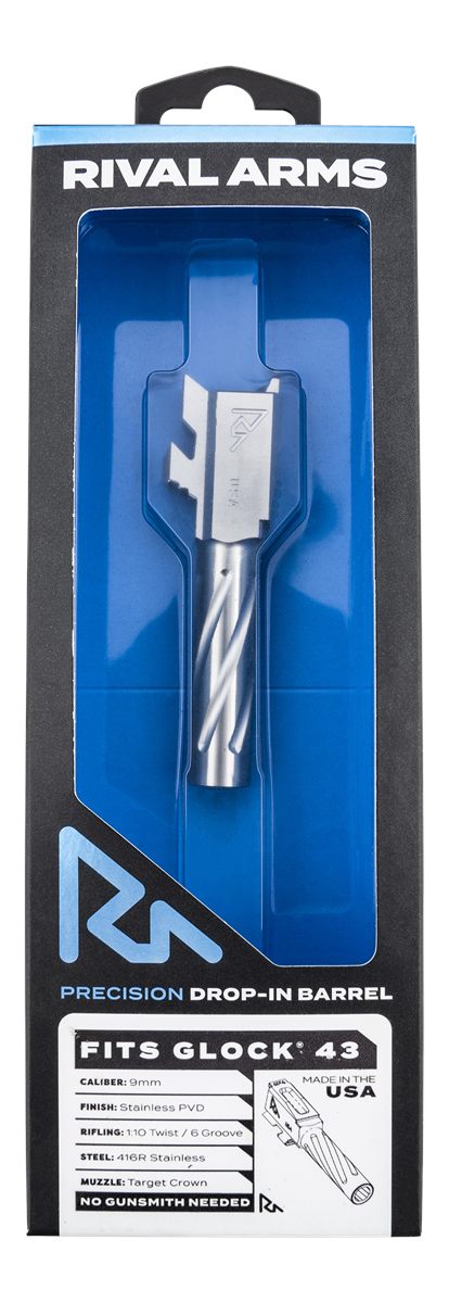 Rival Arms RARA20G301D Precision V1 Match Grade 9mm Luger 3.41in Fluted Sta