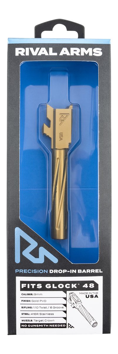 Rival Arms RARA20G801E Precision V1 Match Grade 9mm Luger 4.17in Gold PVD S