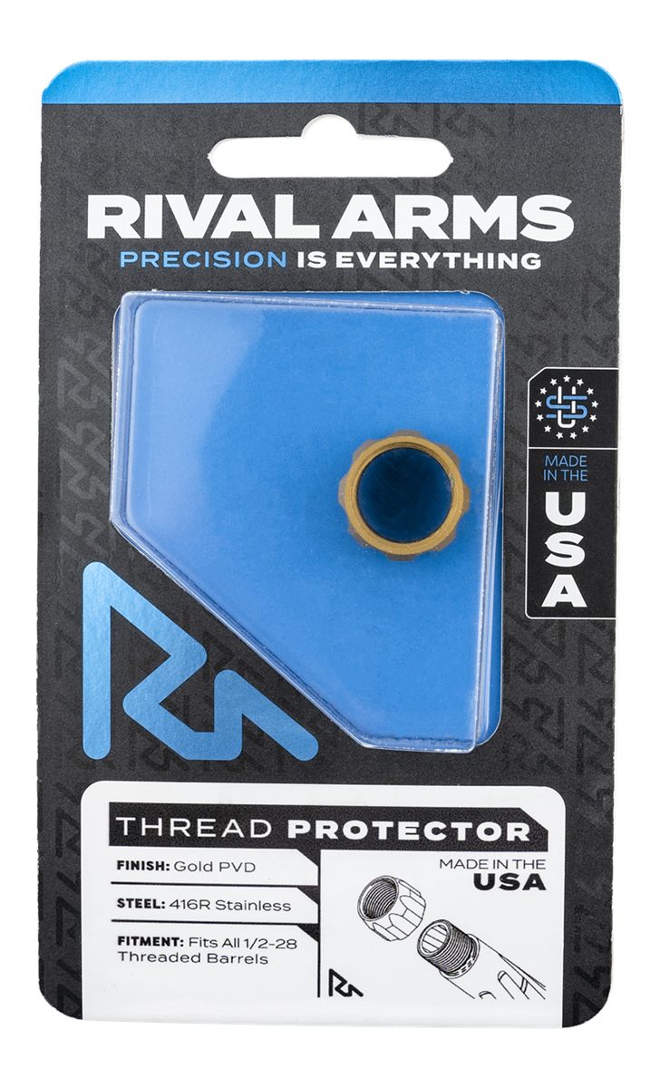 Rival Arms RARA300001E Thread Protector 9mm Luger Gold PVD 416R Stainless S