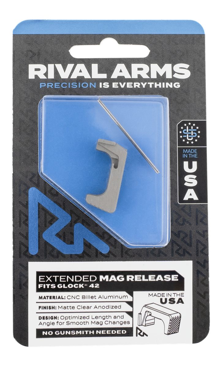 Rival Arms RA72S001D Magazine Release Extended Dark Gray Aluminum for Sig P