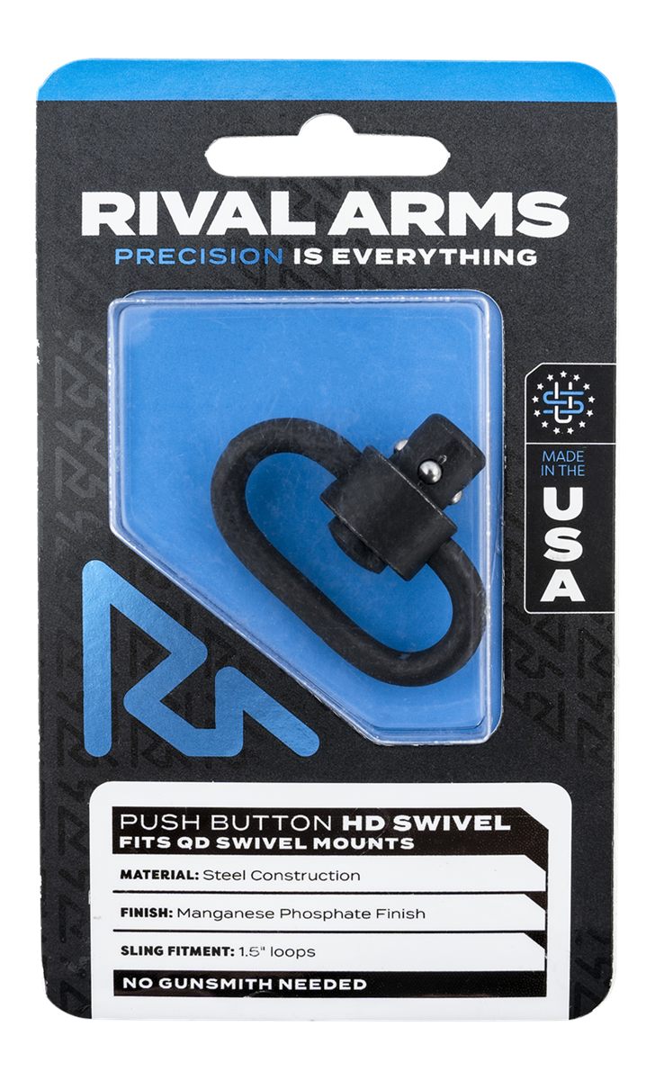 Rival Arms RA-RA92S1B HD Swivel Black Manganese Phosphate Steel with 1.25in
