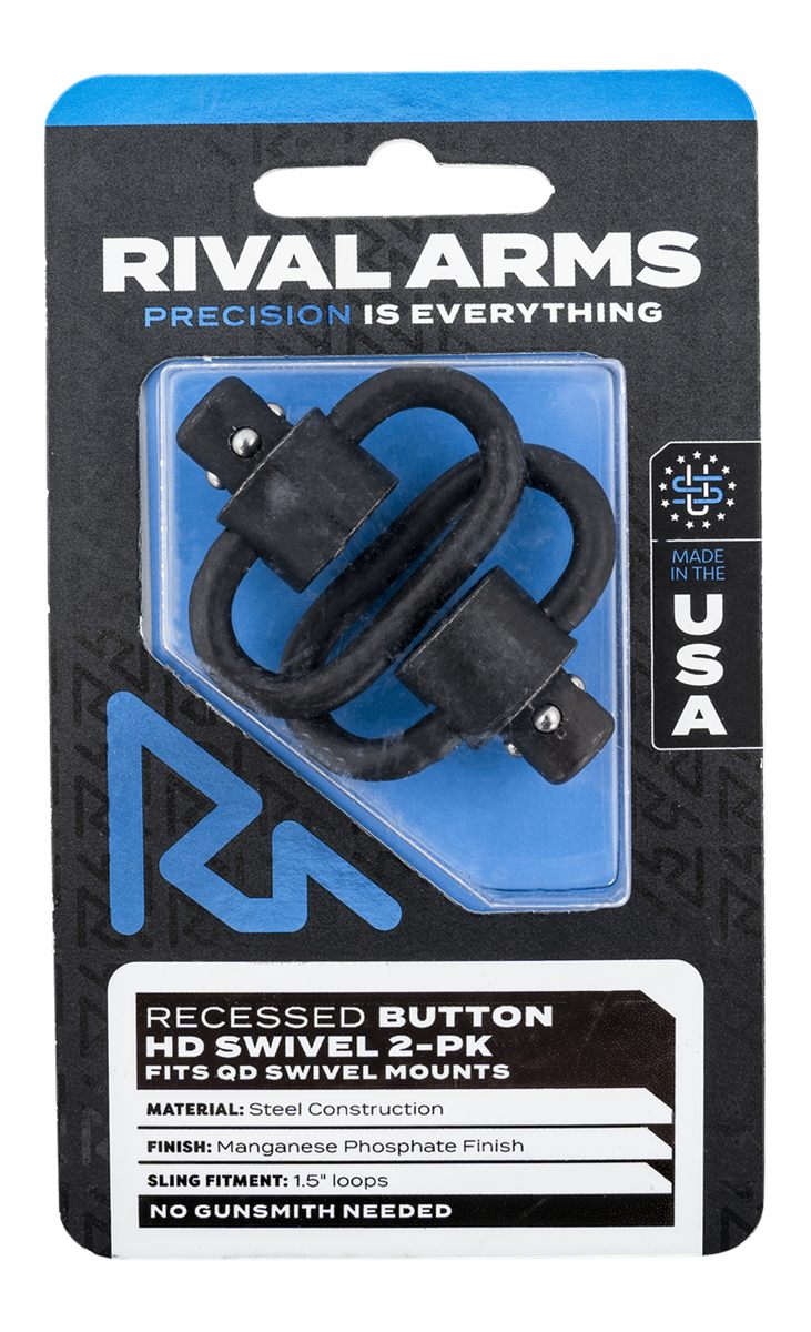 Rival Arms RA-RA92S2A HD Swivel Set Black Manganese Phosphate Steel with 1.