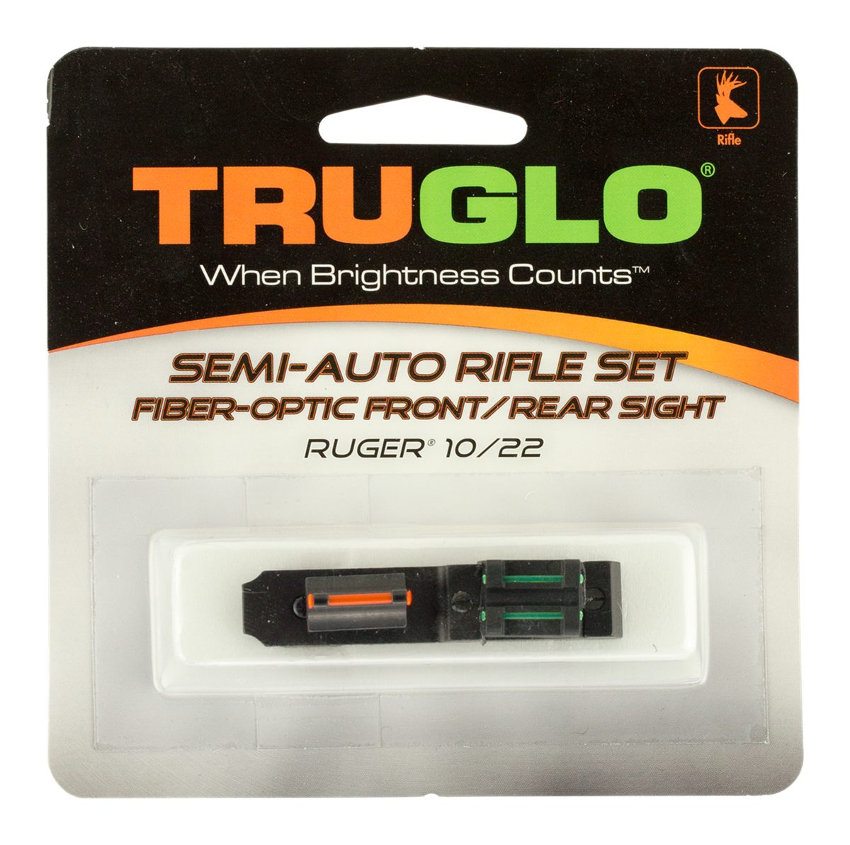 Truglo Ruger 10/22 Rifle Fiber Optic Green Red, Front Rear Sight (TG111W)