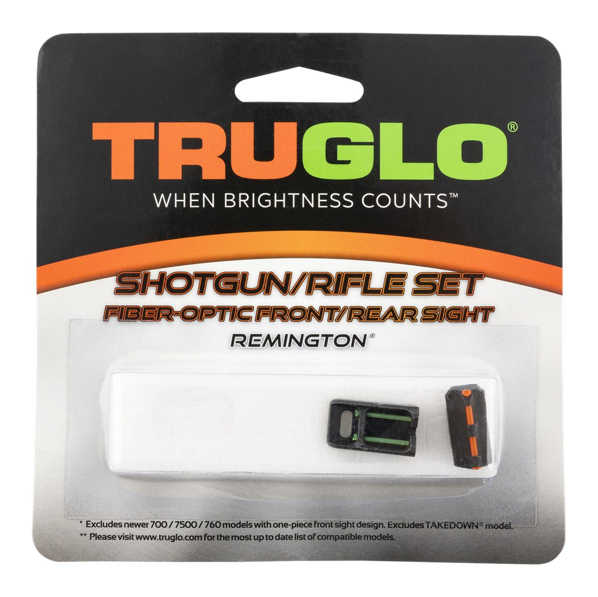 Truglo Remington Fiber Optic or Rifle Green Red, Front Rear Sight (TG110W)