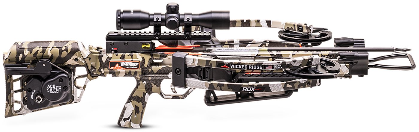 Wicked Ridge RDX 410 Reverse-Draw Crossbow ACUdraw Silent Pro-View 400 Scop