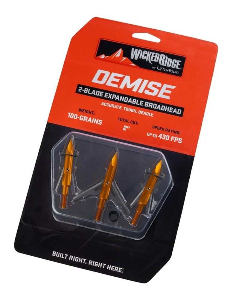 Tenpoint Crossbow Technologies Wicked Ridge Demise Broadhead 100 Grain 3/ct view 2