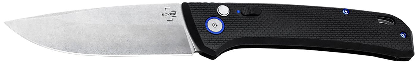 Boker 01BO920 FRND  3.35" Drop Point Plain Stonewashed D2 Steel Blade 4.52" Black Grivory Handle