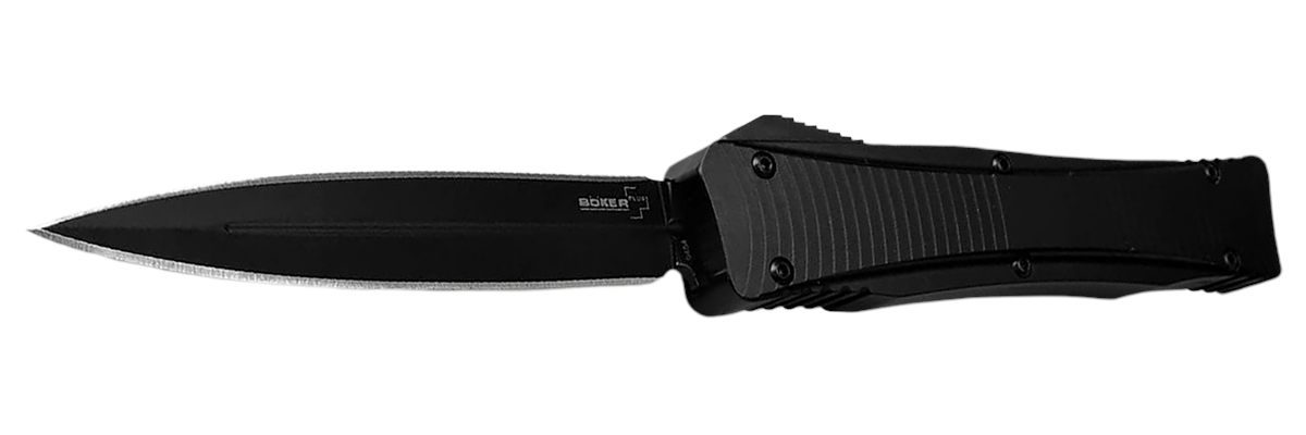 Boker USA 06EX244 3.39in Double Edge Dagger Plain Black D2 Steel Blade Alum