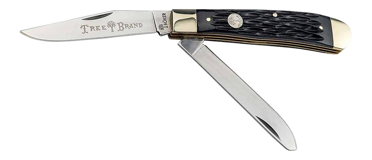 Boker USA 110824 Trapper 2.0 Clip Point/Spey Plain D2 Steel Blade Black Jig