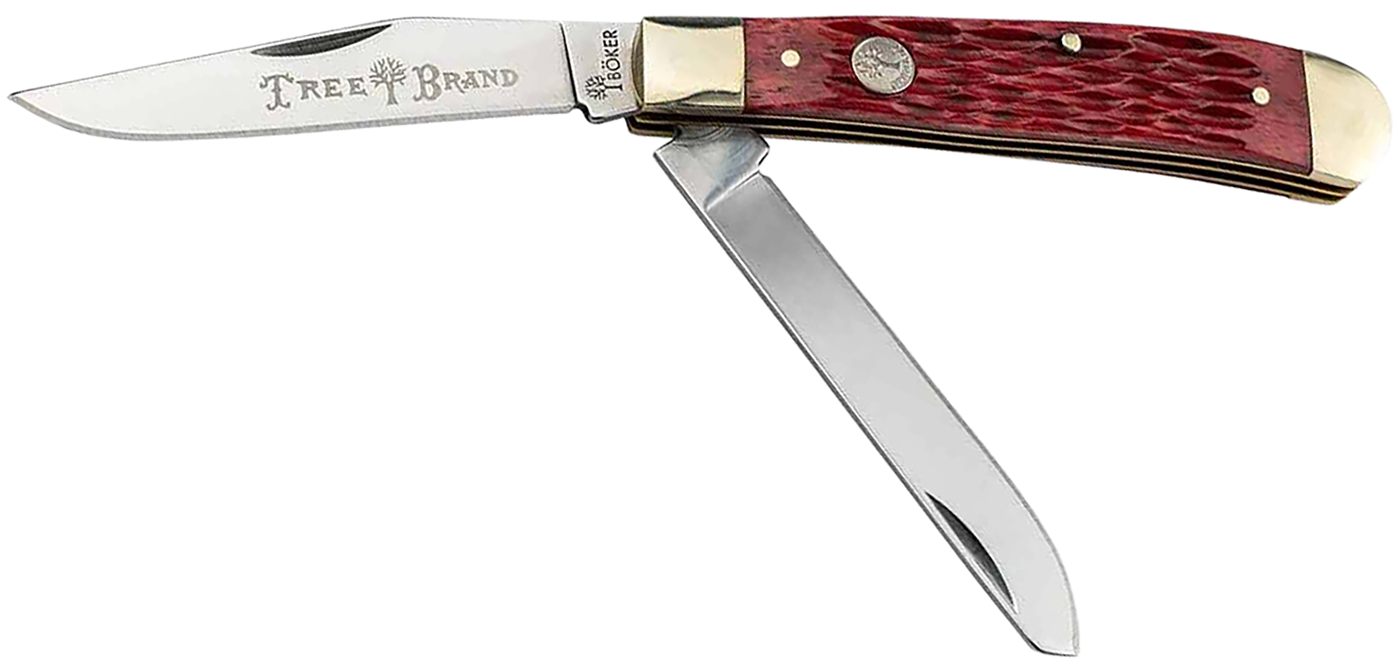Boker USA 110825 Trapper 2.0 Clip Point/Spey Plain D2 Steel Blade Red Jigge