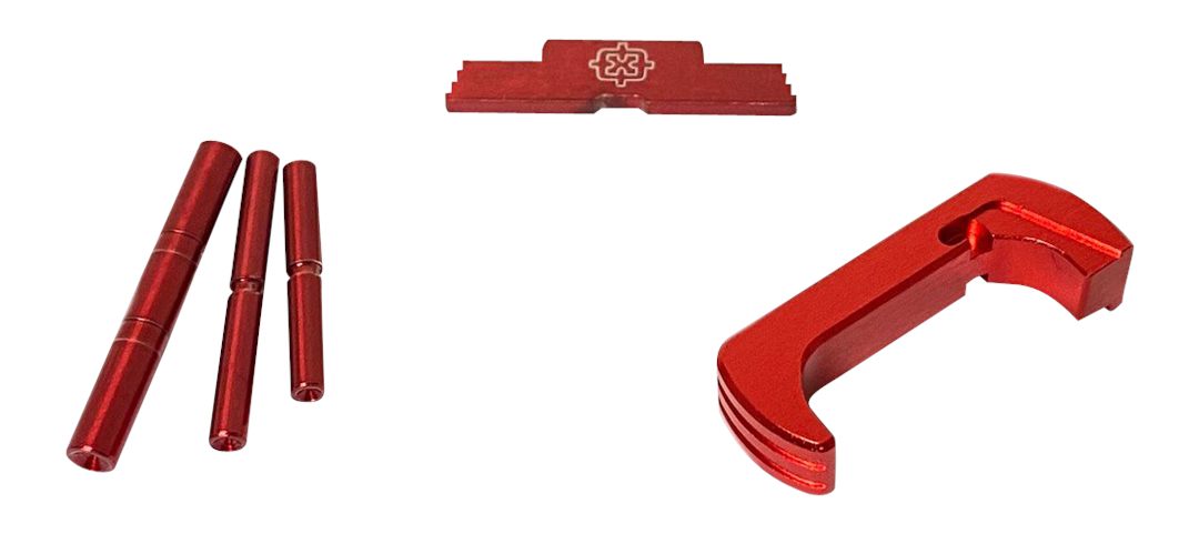 Cross Armory CRGOKRD 3 Piece Kit Extended Compatible w/Glock Gen1-3 Red Ano