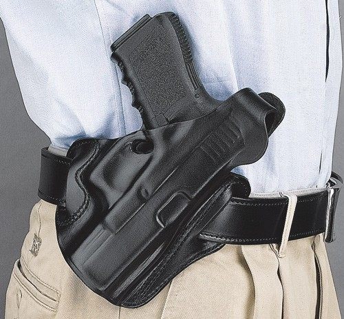 DeSantis Gunhide 001BAB6Z0 Thumb Break Scabbard OWB Black Leather Belt Slid view 2