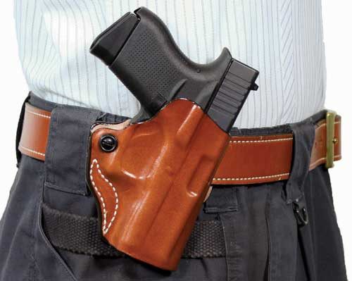 DeSantis Mini Scabbard Holster RH OWB Leather 1911 5in TAN