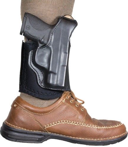 DESANTIS DIEHARD ANKLE HOLSTER RH LEATHER FITS GLOCK 43 BLACK
