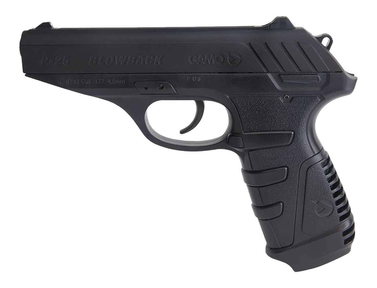 Gamo 611138054 P-25 Blowback Air Pistol CO2 177 16+1 Black Textured Polymer