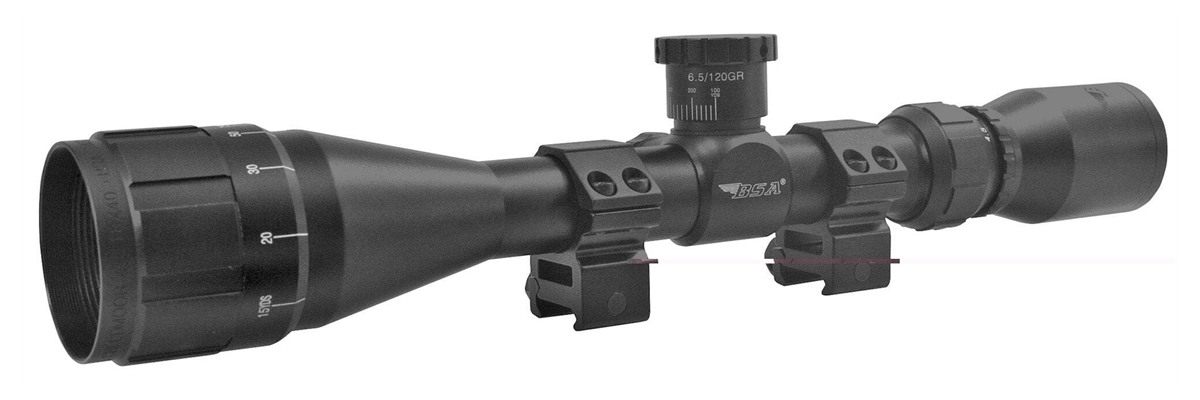 BSA Optics Sweet 6.5 Creedmoor 4.5X-18X, 40mm AO, Weaver Rings, Black, one view 2