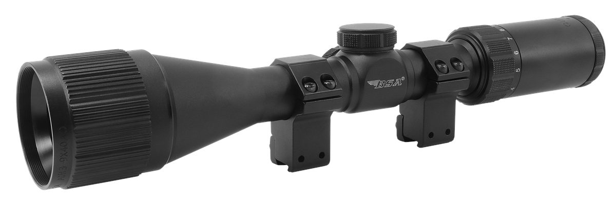 BSA Optics Outlook 3-9X40 Adjustable Objective Air Rifle Scope, Black