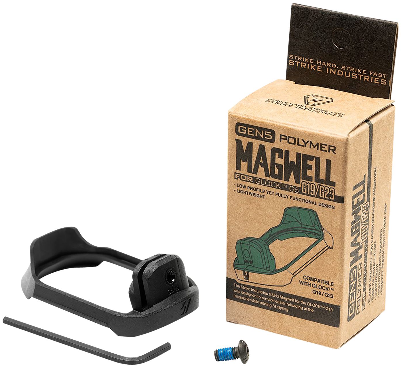 Strike Industries G5MAGWELL19 Flared Magwell 9mm Luger/40 S W Compatible w/