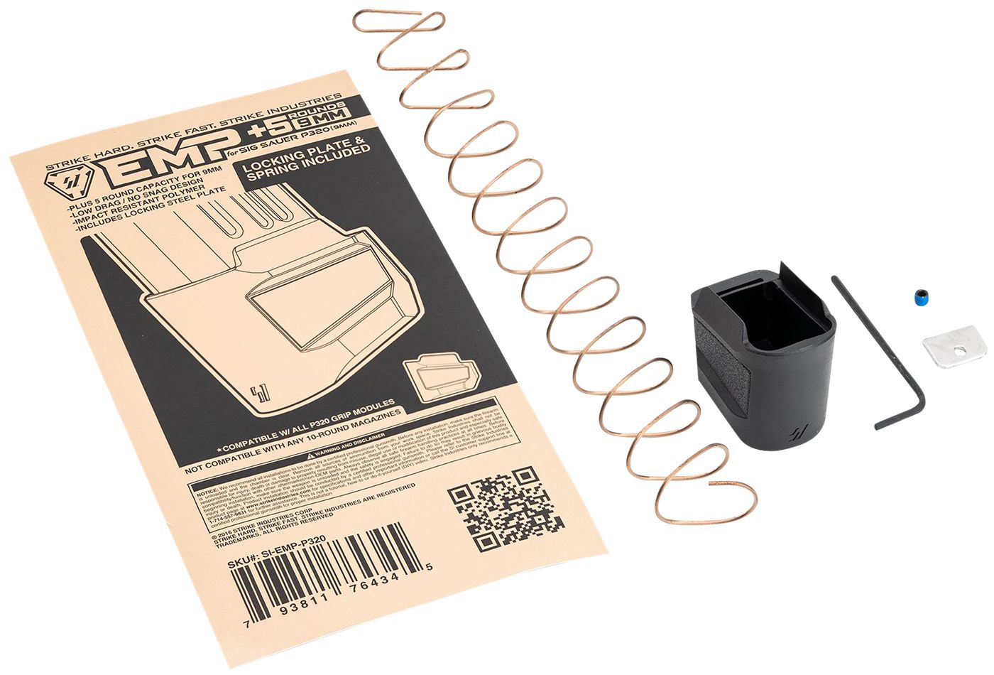 Strike Industries EMPP320 Enhanced Magazine Plate Extended +5rd 9mm Luger B