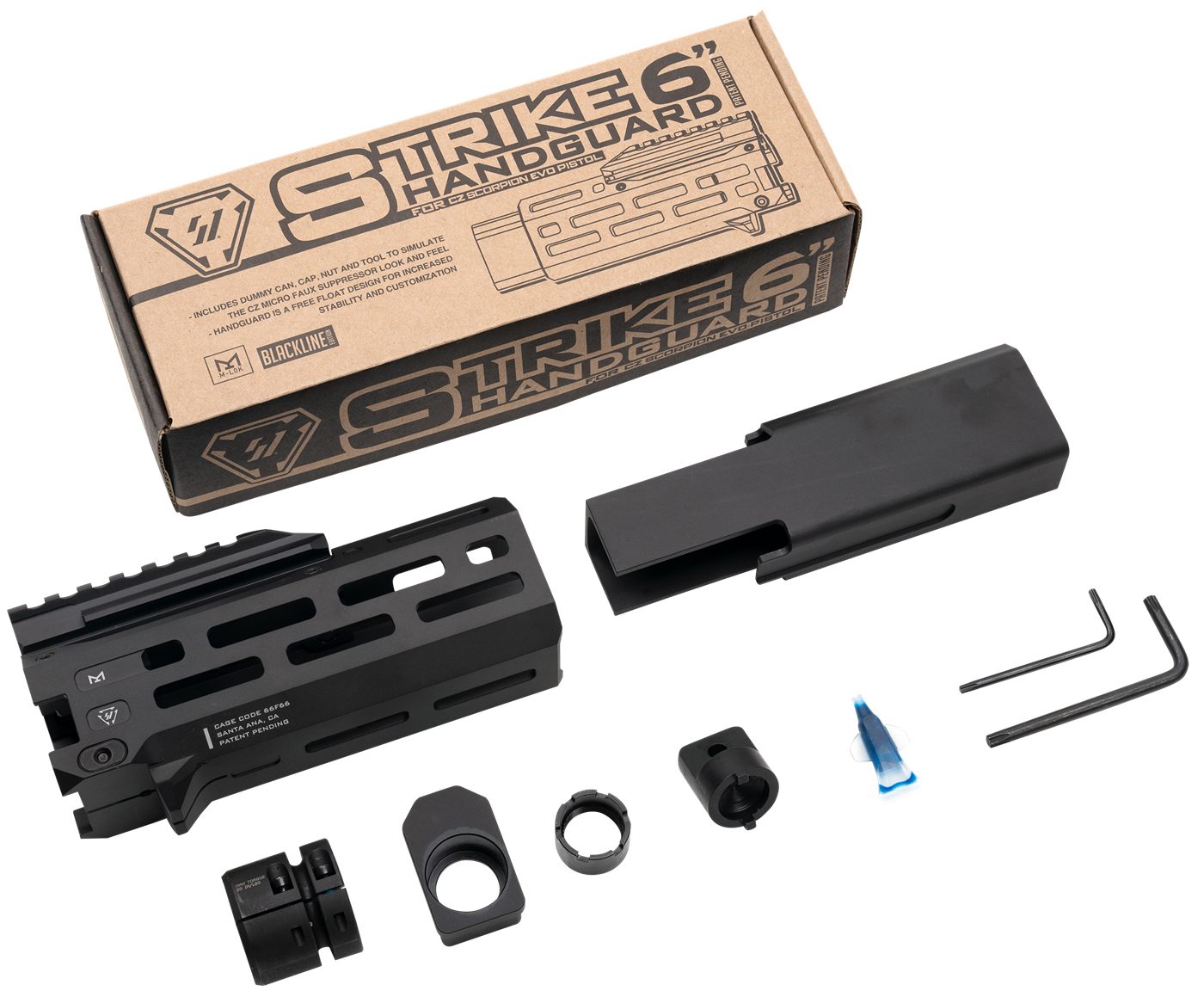 Strike Industries Cevo-HG-6-BK 6in M-Lok Black Aluminum with Faux Suppresso