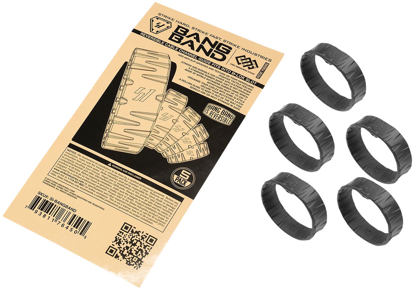 Strike Industries BANGBAND Band Made of Black Rubber 5 Pack
