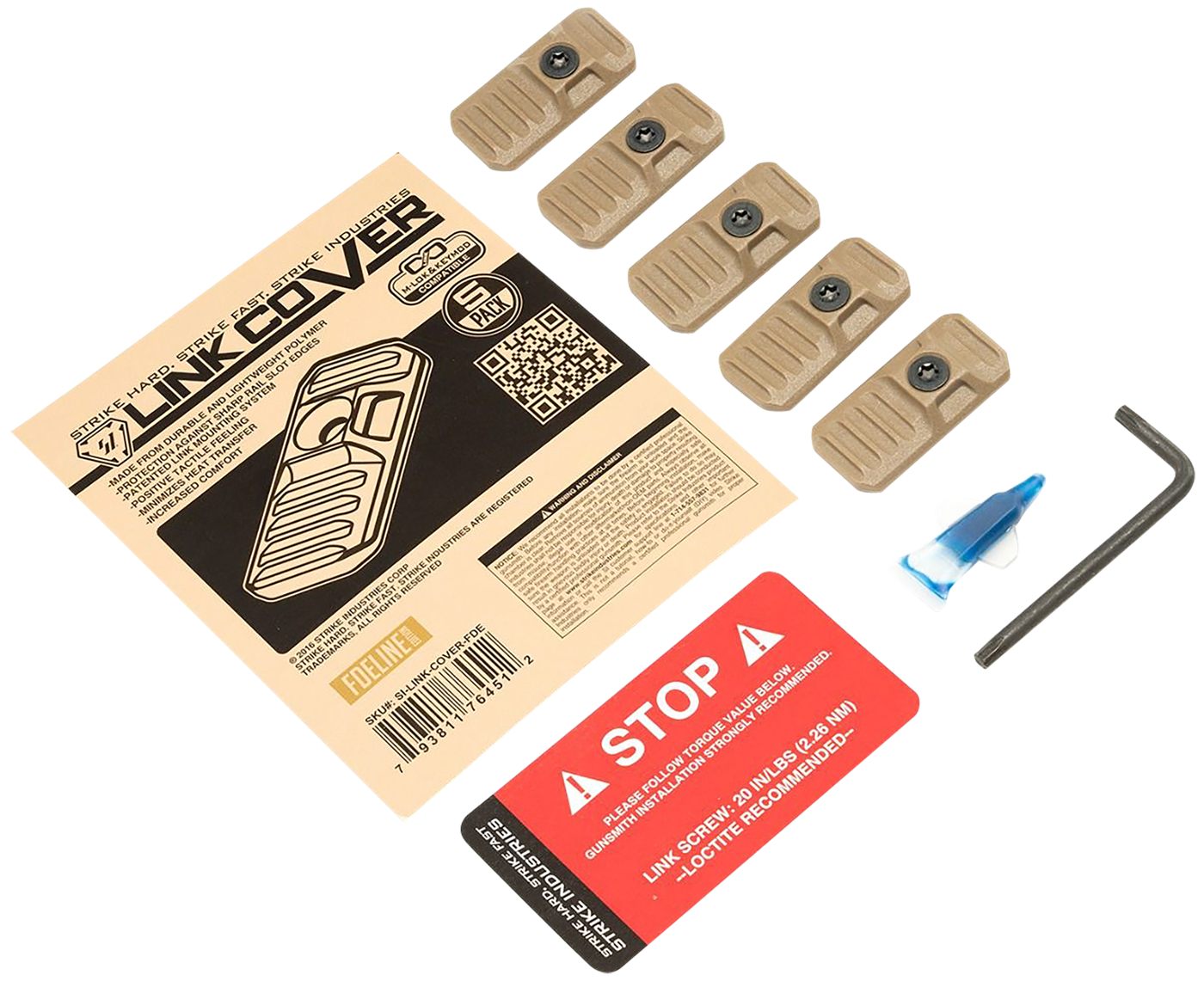 Strike Industries Link-Cover-FDE Flat Dark Earth Polymer for M-lok Keymod R