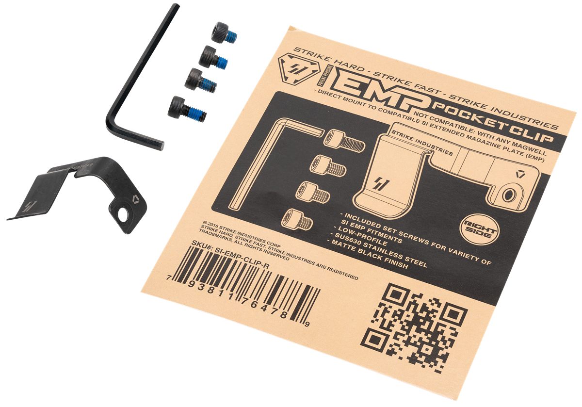 Strike Industries EMPCLIPR Magazine Pocket Clip Stainless Steel Black for S