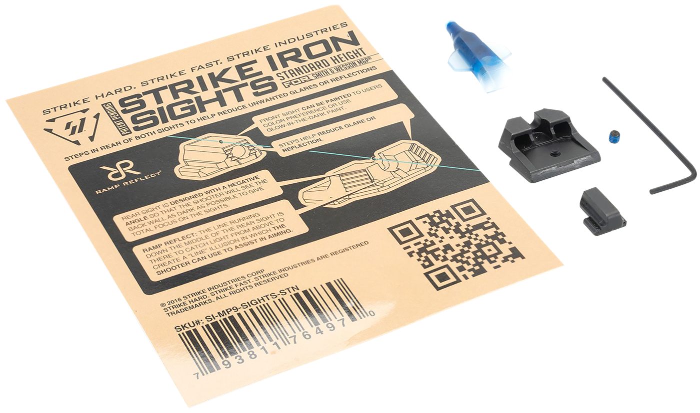Strike Industries MP9SIGHTSSTN Iron Sights Black/Blank Front Rear Smith Wes