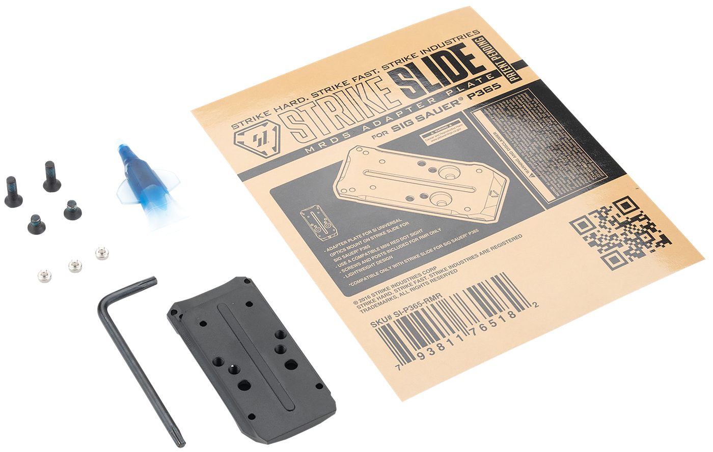 Strike Industries P365RMR Slide Adapter Plate Black 5.80in Long Compatible