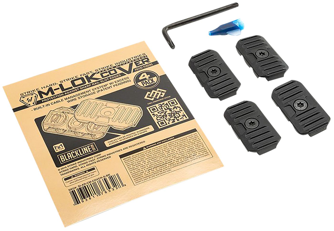 Strike Industries AR-CM-Cover-S-BK Cable Management Short 1.57inL Black Pol