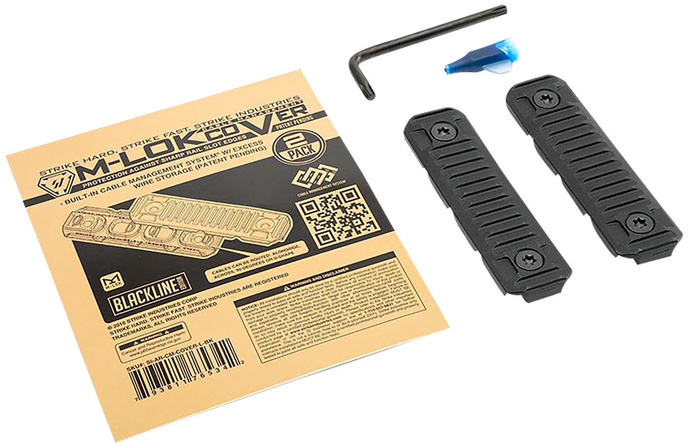 Strike Industries AR-CM-Cover-L-BK Cable Management Long 3.14inL Black Poly