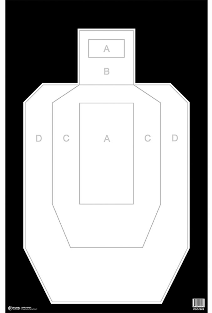 Action Target IPSCPBKB100 High Visibility Ipsc/Uspsa Silhouette Heavy Paper