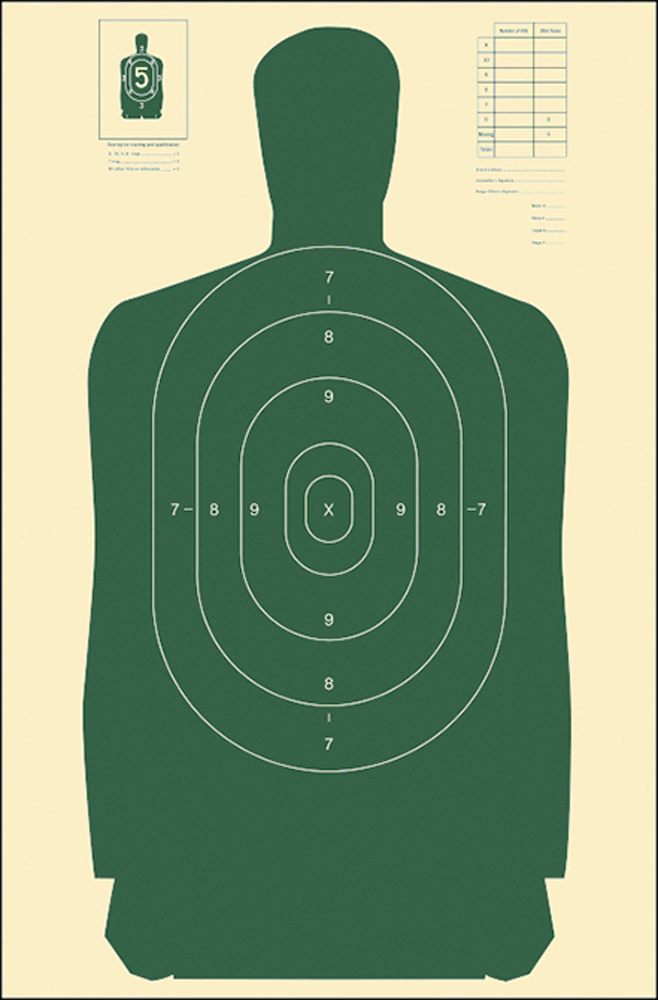 Action Target B27SGREEN100 Qualification Standard Silhouette Paper Hanging