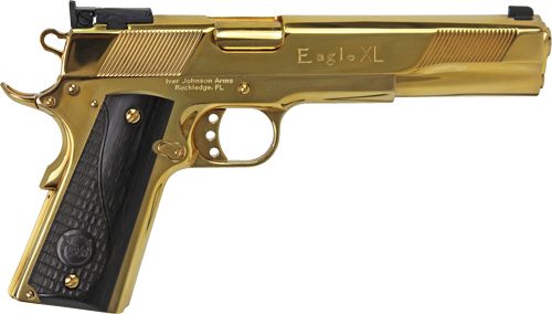 Iver Johnson Eagle XL 10MM 6in 24K Gold Black Wood view 2