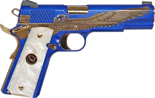 Iver Johnson Arms Eagle Majestic 1911 45acp 8rd Engraved Gold view 2
