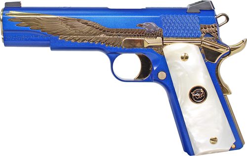 Iver Johnson Arms Eagle Majestic 1911 45acp 8rd Engraved Gold view 3