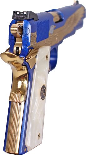 Iver Johnson Arms Eagle Majestic 1911 45acp 8rd Engraved Gold view 4