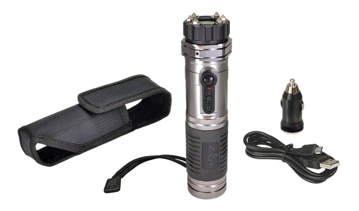 Zap Light Stun Gun/Flashlight Range of Contact Silver