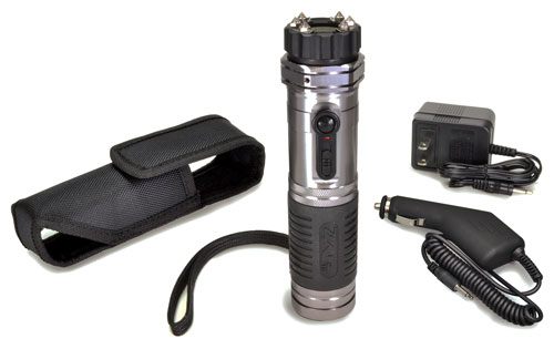 Zap Light Stun Gun/Flashlight Range of Contact Silver view 3