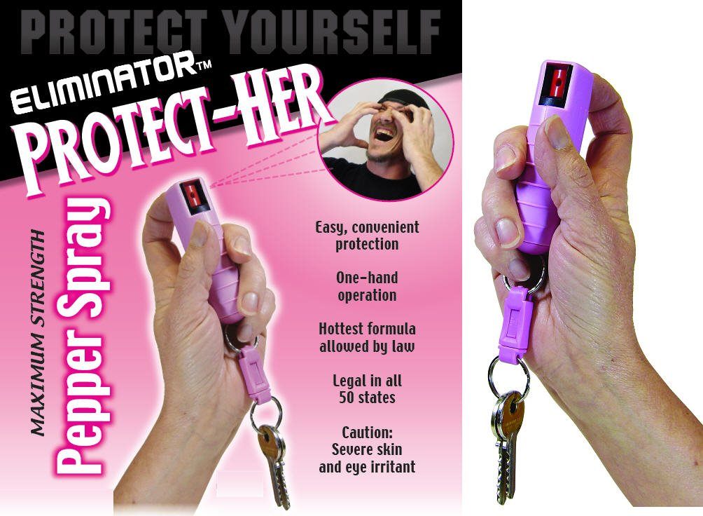 PS Products Eliminator Protect-Her Pepper Spray w/ Hard Case (Pink)